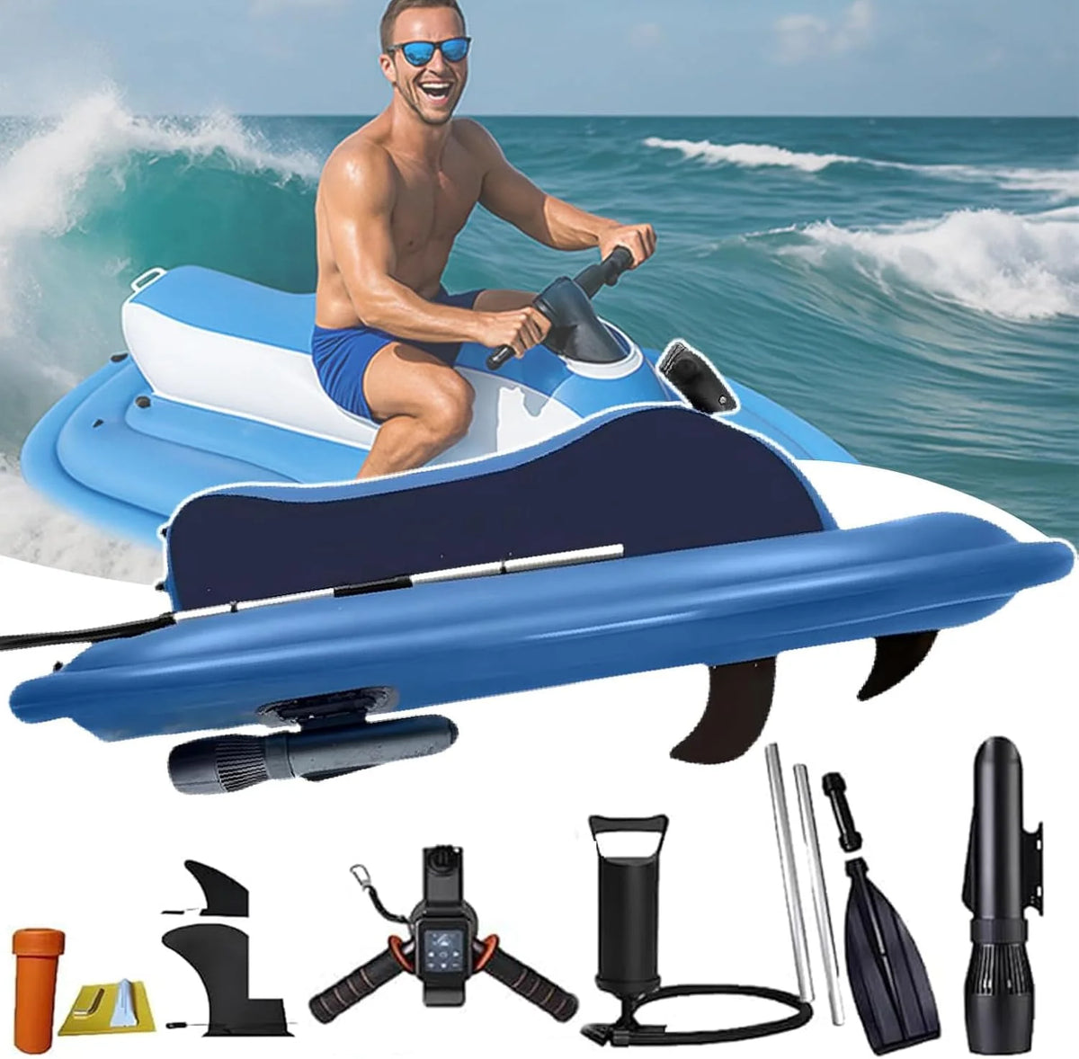 Elektryczny skuter wodny i skuter do nurkowania, napęd podwodny 500 W, akumulator 10000 mAh, czas pracy 130 min, prędkość 7 km/h, głębokość 40 m, napęd pływacki do nurkowania i nurkowania(700W16A)