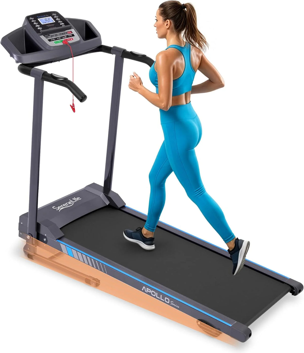 SereneLife Bieżnia do domu – składana podkładka do biegania, z wyświetlaczem LED, Treadmill for Home, Bluetooth App Sync, Digital Fitness, Walkpad z nachyleniem, do 10 km/h(SL20-6MPH)