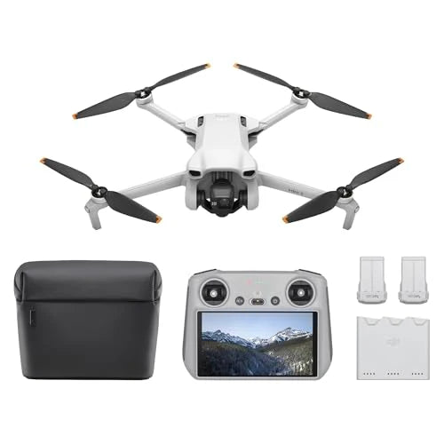DJI Mini 3 Fly More Combo(DJI RC) Lekki i Składany Dron z Minikamerą z Opcją Nagrywania Wideo w Jakości 4K HDR, 38-Minutowym Czasem Lotu, True Vertical Shooting i Inteligentnymi Funkcjami, C0(DJI Mini 3 Fly More Combo(DJI RC))