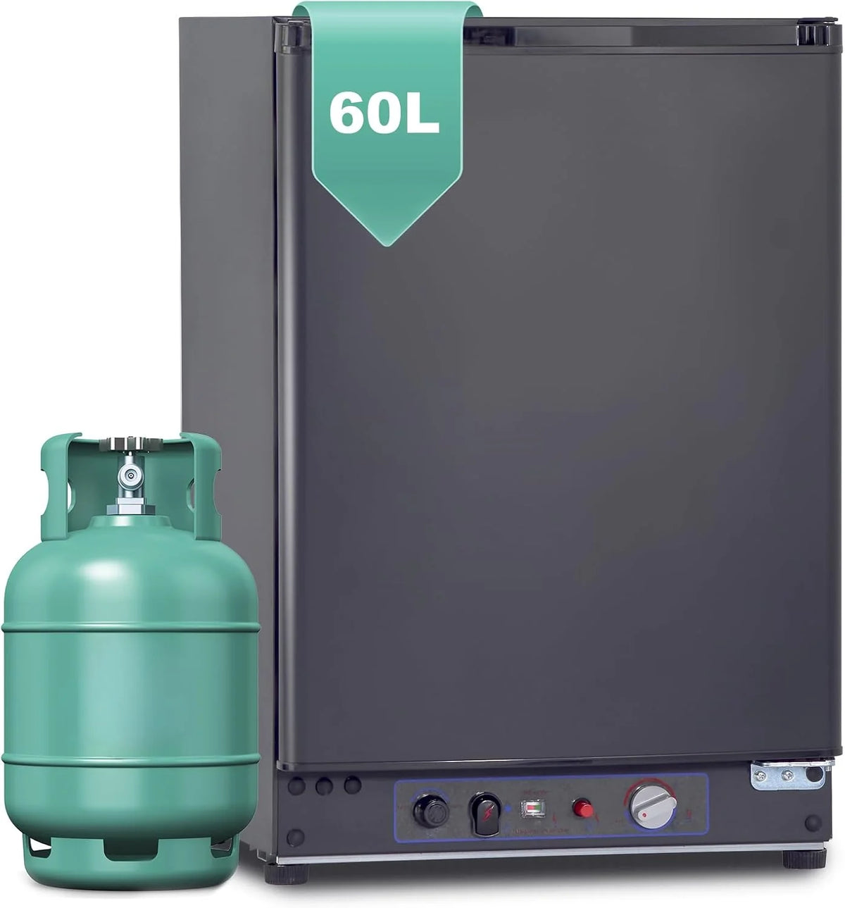 SMETA 60L Lodówka Gazowa 12V, 230V, AC/DC, 3-Drożna, Z Odwracalnymi Drzwiami, Idealna Do Przyczepy Kempingowej, Vanów, Kempingu, Off-Grid, Domków Letniskowych i Garaży(60 L)