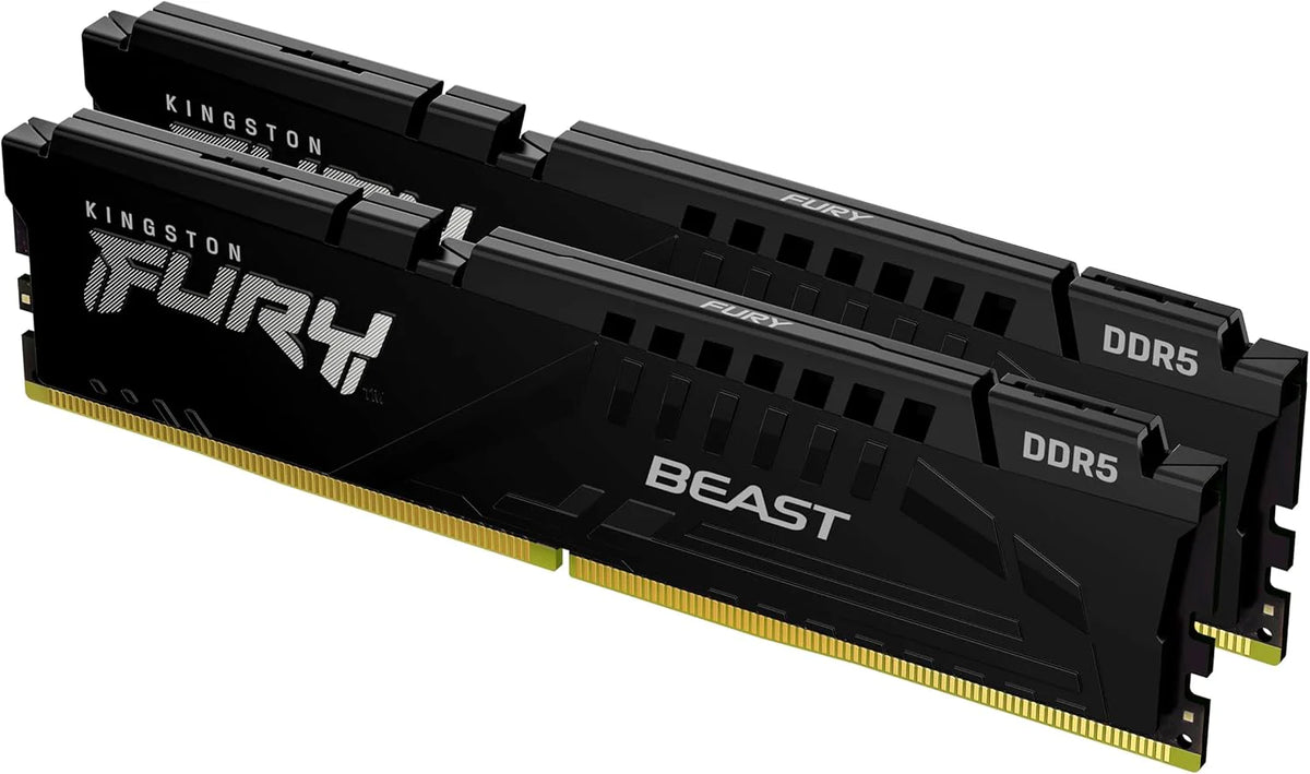 Kingston FURY Beast Black DDR5 32 GB (2 x 16 GB) 6000 MT/s CL30 DIMM zestaw pamięci do gier stacjonarnych z 2 AMD EXPO i Intel XMP - KF560C30BBEK2-32