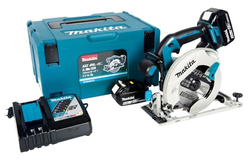 Makita DHS680RMJ ręczna piła tarczowa 57 mm, 18 V, 4,0 Ah, 2 baterie i ładowarka w walizce Makpac(1 Sztuka/Ładowarka w Makpac)
