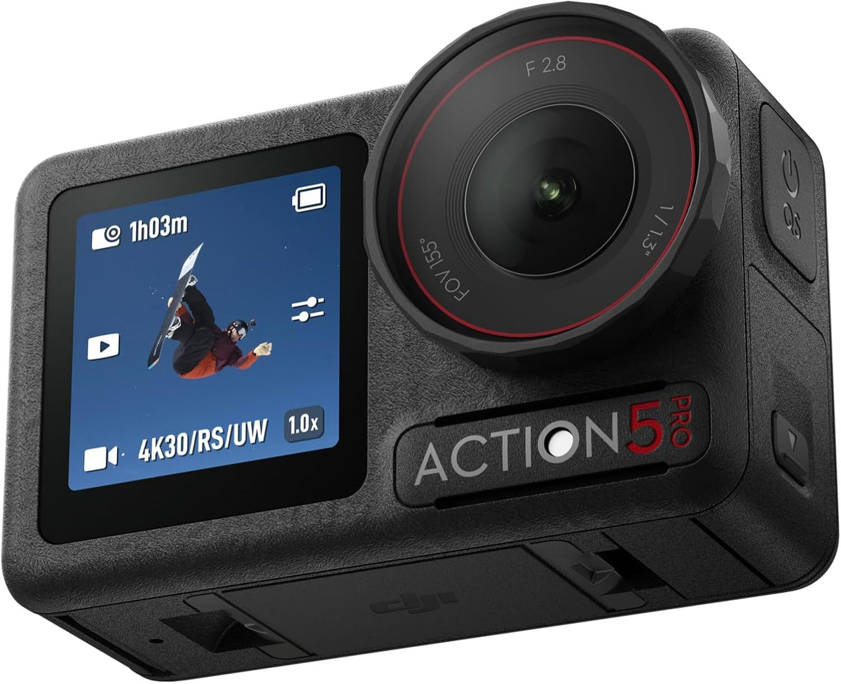 Osmo Action 5 Pro Basic Combo Wodoodporna kamera z czujnikiem 1/1,3", wideo 4K/120 fps, śledzenie tematu, stabilizacja, podwójny ekran dotykowy OLED, idealna kamera sportowa 4K, Vlog