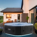 Arebos Nadmuchiwane spa z oświetleniem LED | Nadmuchiwane | do wnętrz i na zewnątrz | 154x154cm | 4 osoby | 130 dysz masujących | z ogrzewaniem | 600 litrów | z pokrywką | Spa i dobre samopoczucie